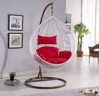 Fauteuil suspendu moderne en rotin PE pour patio, en forme de nid d'oiseau, avec structure