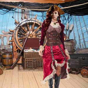 ชุดคอสเพลย์สตีมพังก์สำหรับผู้หญิง ชุดกำมะหยี่สไตล์เรอเนซองส์ ชุดโจรสลัดยุคกลาง ชุดคอสเพลย์ฮาโลวีน - Product Image 6