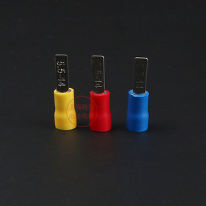 Flat Insulated <b>Terminals</b> Dbv2-10 Pure Copper Cold Pressed Lugs 1.5-2.5 Sq Mm Red Blue Yellow 1000 Pieces - Product Image 2