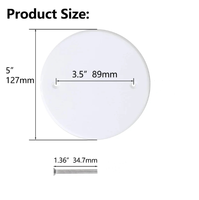 5 pouces en acier blanc rond plafond plat blanc plaque mur trou couverture électrique plafonnier métal surface plaque capuchon luminaire