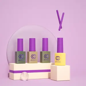 10Ml Botol Cat Kuku Kosong Gel Uv Amber Unik Persegi dengan Kuas