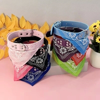 Bandana-collier pour chien imprimé totem exotique coloré, tailles XL/XXL/Petites, en PU et polyester écologiques avec lumières métalliques, décoration foulard