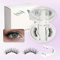 Faux cils magnétiques doux avec bande confortable pour les yeux sensibles, avec applicateur, sans colle, personnalisables avec logo