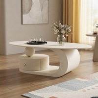 Table basse ovale en pierre frittée de style italien, minimaliste, luxe léger, pour salon, petit appartement, mobilier de maison moderne, combinaison