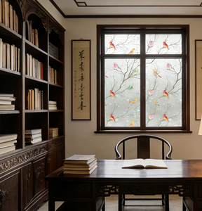 Autocollants en verre dépoli en gros, décorations d'oiseaux peintes, <span class=keywords><strong>film</strong></span> opaque anti-regard pour vitres de maison et de salle de bain - Product Image 6