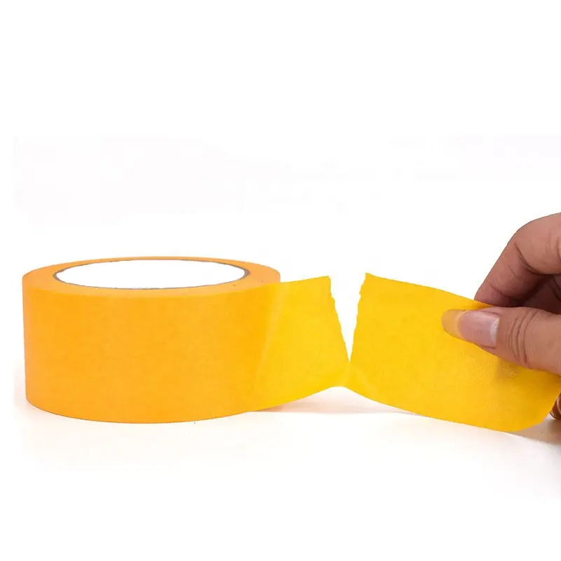 High Temperature Japanese Flat Paper Washi Masking Tape Acrylic Yellow Offer Printing Single Sided Pressure Sensitive Wahi Tape