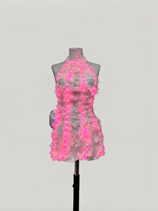 <span class=keywords><strong>Abito</strong></span> Bianco da Festa Sexy con LED, Costume <span class=keywords><strong>per</strong></span> Night Club, Vestito <span class=keywords><strong>per</strong></span> Performance di Danza - Product Image 4