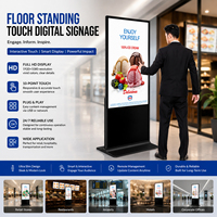 Affichage numérique tactile sur pied de 55 pouces, écran interactif infrarouge 10 points, animation pour la vente au détail, l'hôtellerie, les lieux publics