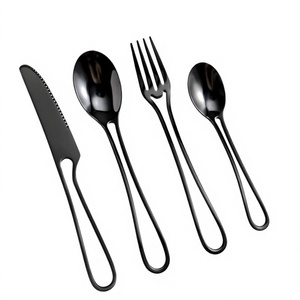 Creative Design 5-Piece Stainless Steel Luxury Crushed Diamond Back to School High Quality Flatware Set - Product Image 1