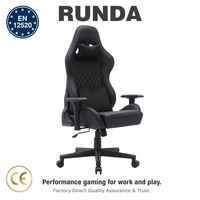 Fauteuil de Gaming Exécutif Ergonomique avec Appui-tête Rembourré, Matelassage Diamant, Inclinable, en Cuir PU, Pivotant à 360 Degrés, Hauteur Réglable avec Vérin à Gaz 3 Positions