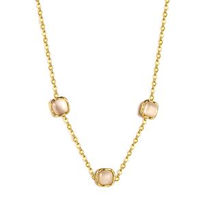 New Fashion Stainless Steel Natural Stone <b>Opal</b> Crystal Square Pendant <b>Necklace</b> for Women Femme Bijoux Acier Inoxydable - Product Image 1