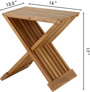 Tabouret <span class=keywords><strong>de</strong></span> douche en teck tendance 202504, siège pliable <span class=keywords><strong>de</strong></span> 17 pouces, entièrement assemblé, <span class=keywords><strong>banc</strong></span> imperméable dans la <span class=keywords><strong>salle</strong></span> <span class=keywords><strong>de</strong></span> <span class=keywords><strong>bain</strong></span>, chaise d'angle intérieure - Product Image 4
