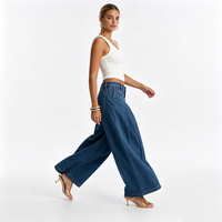 Jeans en denim décontractés amples plissés taille mi-haute style Y2K déchirés pour l'été – Vente en gros de haute qualité