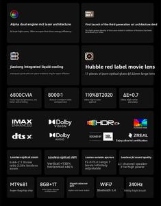 Proyector Inteligente DLP Vidda C5 Unbound 4K, Láser Tricromático MT9681, Lente Hubble para Cine, Ajuste de Color por IA, Alcance Corto Integrado de 6800 - Product Image 6