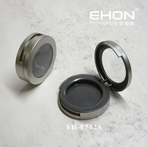 Round Empty Single Eyeshadow Case With Clear Window Top Custom Logo Metallized Cosmetic Blush <b>Compact</b> Powder Container - Product Image 4