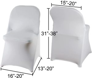 Housses de Chaise Extensibles Universelles Noires et Blanches, 1 Pièce, Unies, en Spandex Polyester, Protection pour Chaise Pliante, Salon, Mariages, Plage - Product Image 3