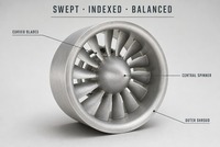 Usinage CNC 5 axes pour la fabrication de ventilateurs intégrés en aluminium 6061, pièce de moteur turbofan de jet RC personnalisée