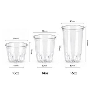 Vasos de PP Personalizados con Logotipo, 400ml 600ml, Vasos Transparentes Esmerilados para Té de Burbujas, Vasos de Plástico Reciclables Desechables para Boba y Té con Leche - Product Image 1