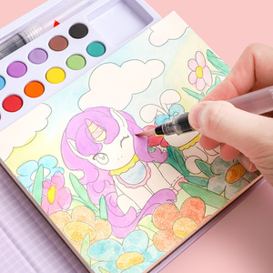 Livre de coloriage à l'eau en gros pour enfants et adultes, mini livre de coloriage mandala personnalisé, ensemble d'art à l'eau en vrac - Product Image 1