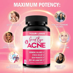 Complément Probiotique Anti-Acné Marque Blanche OEM ODM avec Mélange de 9 Souches, EGCG et Guggul Ut-Skin pour le Soutien de l'Acné Axiale et Hormonale - Product Image 3
