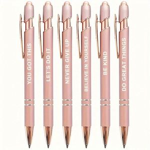 Stylus for Touch Screens 6 Pack Rose <b>Gold</b> Inspirational 1.0Mm Medium Point Ballpoint <b>Pens</b> Nurse Gifts - Product Image 1