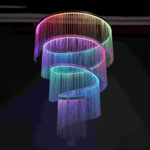 Lustre à pampilles I340, éclairage suspendu pour scène, rideau lumineux coloré, décoration pour <span class=keywords><strong>mariage</strong></span> - Product Image 2