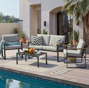 Outdoor Furniture Patio Lounge Sofa Hotel Conversation Set with End <b>Table</b> Waterproof Garden Sofa Set from Vietnam - Product Image 1