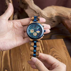 Quickshipping Nouvelle arrivée Montre de luxe en acier inoxydable avec cadran en bois Chronographe Calendrier Caractéristiques OEM pour Business Cartoon Dropshipping - Product Image 1