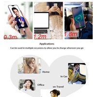 Câble de charge rapide EONLINE 1,2 m avec lumière LED pour Xiaomi Mi 9 9T Samsung Galaxy A80 A50 M40 S10+ Cavo Usbc Kabel Type C