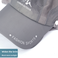 Casquette à visière WRELS avec logo personnalisé, grand bord respirant, protection solaire avec cache-visage, anti-UV, séchage rapide, pour la pêche