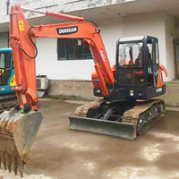 Mini-excavatrice sur chenilles hydraulique d'occasion Doosan DH55 à bas prix, d'origine Corée, 5 tonnes, mini-excavatrice d'occasion Doosan DH55