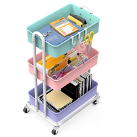 Petit chariot de rangement multicouche transparent et épaissi en plastique, acier inoxydable et acrylique, à 4 niveaux, pour vaisselle de salon