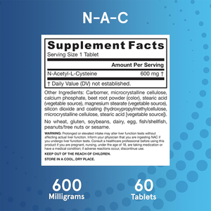 Suplemento de Tabletas de N-Acetilcisteína (NAC) Precursor de Glutatión Vegano de Marca Privada OEM al por Mayor, 600 mg, para Antioxidantes - Product Image 6