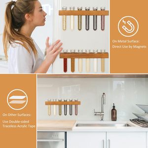 <span class=keywords><strong>Tube</strong></span> <span class=keywords><strong>à</strong></span> <span class=keywords><strong>essai</strong></span> <span class=keywords><strong>porte</strong></span>-épices magnétique 4-pack étagère <span class=keywords><strong>à</strong></span> épices <span class=keywords><strong>en</strong></span> <span class=keywords><strong>bois</strong></span> 24 bocaux <span class=keywords><strong>porte</strong></span>-épices pour réfrigérateur cuisinière cuisine - Product Image 2