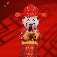 QUTENG Costume de mascotte Fortune au design éclatant et accrocheur, lavable, en matériau respirant, pour spectacles et événements commerciaux