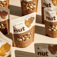 Sachets d'emballage alimentaire personnalisés refermables avec fermeture éclair, sacs kraft à fermeture zip pour noix, mélanges de noix, sachets d'emballage pour snacks