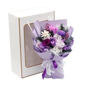 Bouquets de fleurs naturelles préservées de haute qualité TC 2025 – Roses éternelles et hortensias véritables pour la Saint-Valentin et la Fête des Mères - Product Image 3
