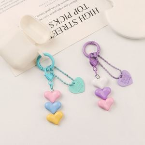 New Cute Metal Chain <b>Key</b> <b>Rings</b> Lanyard Mobile Phone Decoration Pendants Backpack Charm Accessories Heart Keychain - Product Image 4