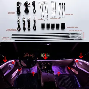 Venta al por mayor Interior LED Luz Ambiental Interior Coche Interior RGB o Sinfonía Dinámica o Estática Universal Atmósfera Decoración Iluminación - Product Image 1