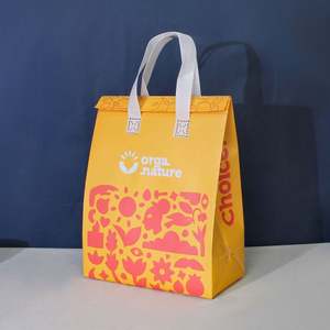 Bolsa Térmica Ecológica Personalizada con Logotipo, Bolsa de Almuerzo Aislada, Reciclable, de Tela No Tejida, para Llevar Sándwiches, Pasteles, Pan, Comida de Picnic - Product Image 6