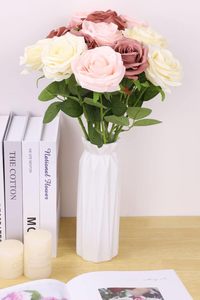 ดอกกุหลาบดีไซน์ใหม่ ช่อดอกไม้ประดิษฐ์สำหรับตกแต่งผนัง - Product Image 2