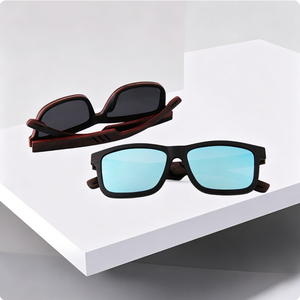 Zebra Wood Light Weight Gold Manual Fashion Sunglasses Integrated <strong>Nose</strong> Pads Raised Bridge Rivet Decor UV400 Polarized Options - Product Image 3