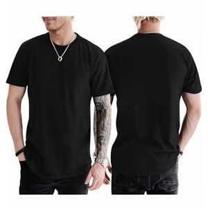 T-shirt a maniche corte in cotone pettinato tinta unita, stile coreano, vestibilità rilassata con spalle scese, traspirante, 220g - Grande Successo Estivo - Product Image 1