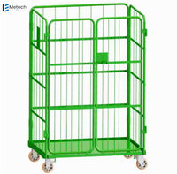 Chariot de manutention mobile industriel à 4 roues pivotantes, chariot de distribution d'entrepôt, couleur personnalisée pour atelier et supermarché