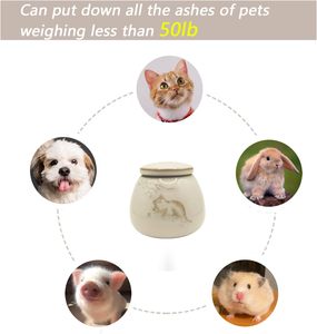 Urna para Cenizas de Mascotas de Porcelana Blanca con Diseño de Gatito Durmiendo y Flor de Cerezo, Capa Interior Anti-Grietas - Product Image 3