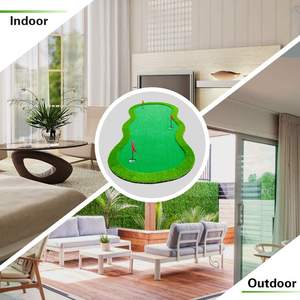 कारखाने कस्टम बनाया गया मिनी गोल्फ कोर्स आउटडोर इनडोर अभ्यास गोल्फ मैट पोर्टेबल बड़े आकार का गोल्फ लगाना हरा - Product Image 6