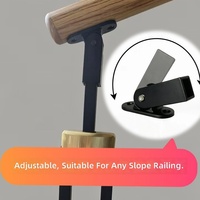Support de main courante réglable en angle, en métal, pour tous types d'escaliers inclinés