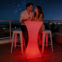 Table de bar lumineuse Table de cocktail moderne à couleurs changeantes rechargeable étanche Table de cocktail de fête de discothèque