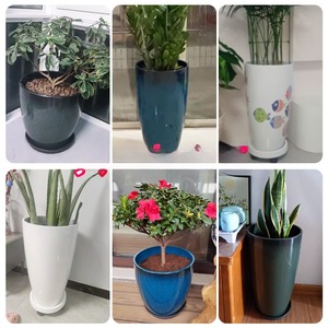 <span class=keywords><strong>Maceta</strong></span> Grande <span class=keywords><strong>de</strong></span> Plástico Tipo Cerámica <span class=keywords><strong>de</strong></span> Gran Capacidad para Plantas <span class=keywords><strong>de</strong></span> Interior con Patrón <span class=keywords><strong>de</strong></span> Bambú y Carey - Product Image 5