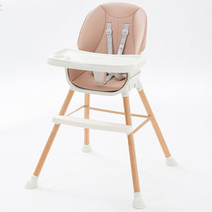 Chaise haute bébé convertible moderne en bois, siège rehausseur ergonomique, design écologique, portable, pivotante, sécurisée, 0-12 mois - Product Image 4